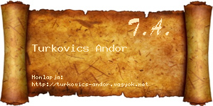 Turkovics Andor névjegykártya